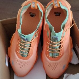 Steve Madden Orange and Green Sneakers